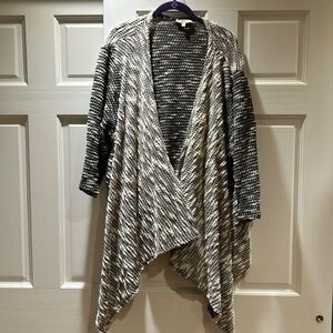 Joan Vass Size 3X Bone white and Black sweater